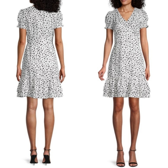Karl Lagerfeld Paris Star-Print Empire Waist Dress Size 10 - Picture 1 of 10